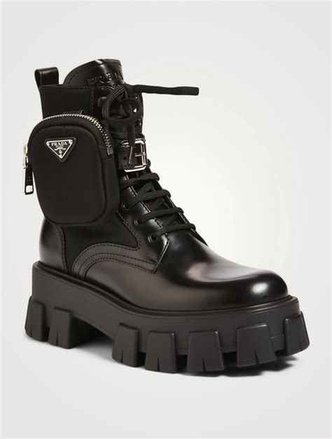 prada combat boots black|Prada ankle boots women's.